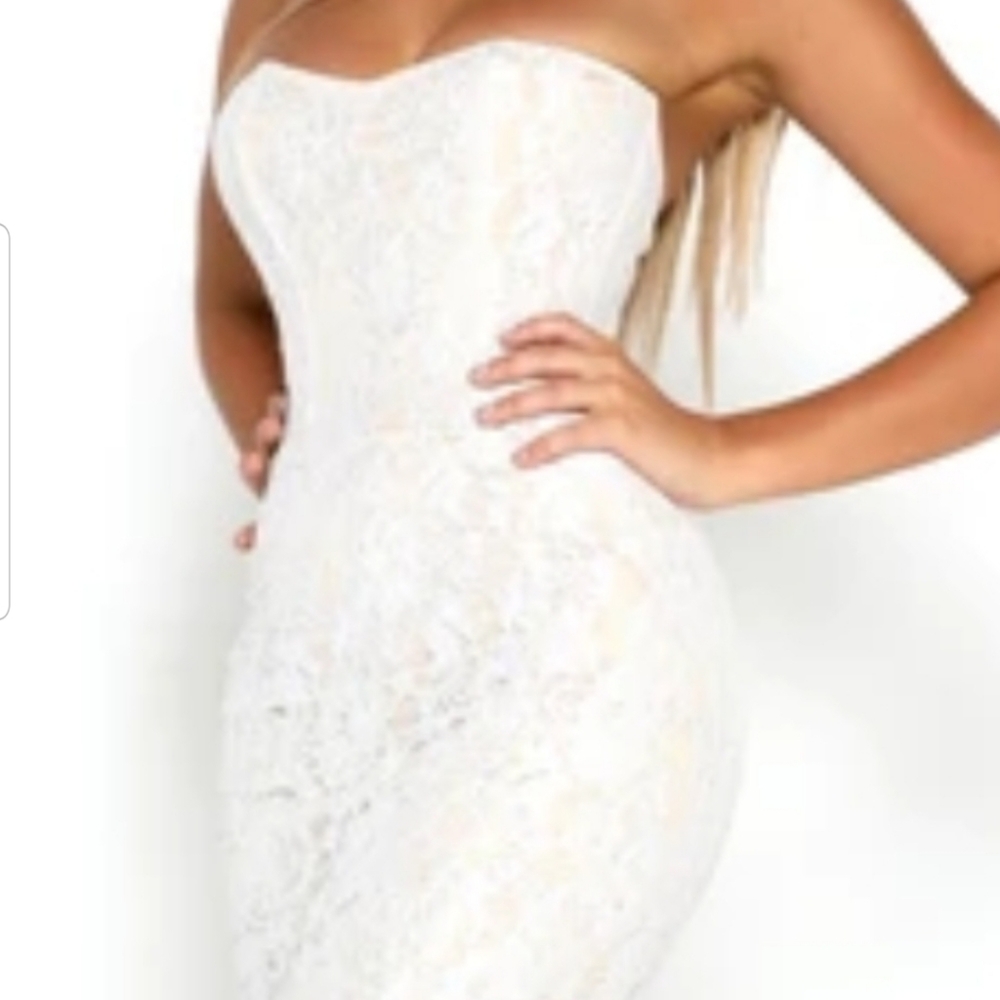PORTIA & SCARLETT MERMAID DRESS IVORY SIZE10